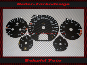 Tachoscheiben für Mercedes SL W129 R129 MOPF 2 Öltemperatur 1998 bis 2001 160 Mph zu 260 Kmh