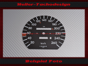 Tachoscheibe für Mercedes W126 560 SEC S Klasse 260 Kmh