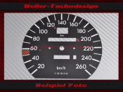 Speedometer Disc for Mercedes W126 560 SEC S Class 260 Kmh