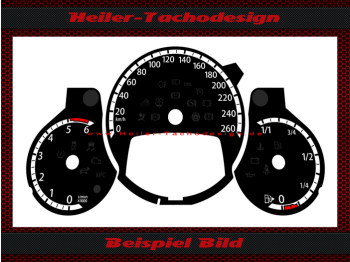Speedometer dials for VW Beetle 2014 160 Mph to 260 Kmh 6000 RPM