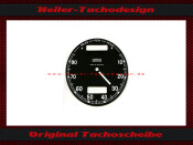 Speedometer dial HRD VINCENT 0-80 MPH from 1950 Ø 73,5 mm