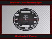 Speedometer dial HRD VINCENT 0-120 MPH 1946 - 1950 Ø 73,5 mm