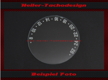 Speedometer glass for tractor meter Güldner G35S 7 to 27 kmh