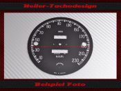Speedometer dial Jaguar XK 150 Ø 110,0 mm 2 holes Mph to Kmh