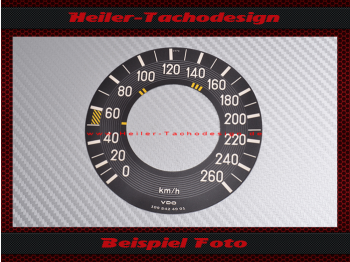 Tacho Aufkleber für Mercedes W109 160 Mph zu 260 Kmh