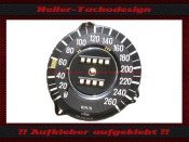 Speedometer Sticker for Mercedes W109 160 Mph to 260 Kmh