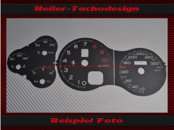 Tachoscheiben für Ferrari 575M Maranello 2002 bis 2006 220 Mph zu 340 Kmh