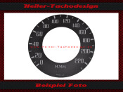 Speedometer Sticker Morgan +4 Baujahr 1967 Mph to Kmh
