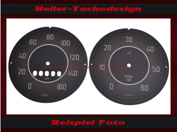 Speedometer Discs for Porsche 356 from Veigel 100 Mph to 160 Kmh