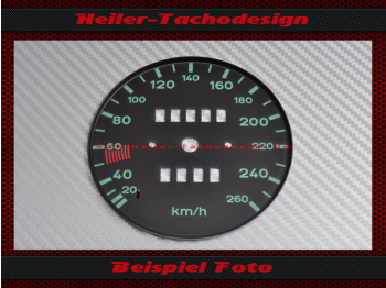 Tachoscheibe für Porsche 356 160 Mph zu 260 Kmh