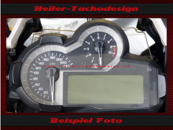 Tachoscheibe zum einkleben BMW R1200GS LC 2013 bis 2016 Mph zu Kmh Tacho