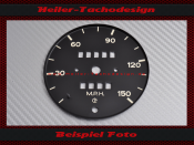 Tachoscheibe für Porsche 911 1963 bis 1983 Abblendlicht unten Mph zu Kmh