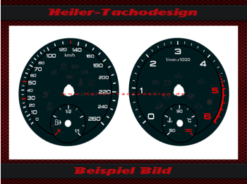 Tachoscheiben für Audi Q3 8U Diesel Mph zu Kmh