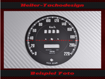 Tachoscheibe für Austin Healey Smiths BJ8 MG Ø92 mm 140 Mph zu 220 Kmh
