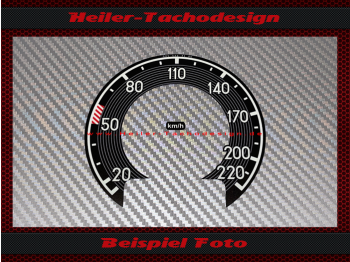 Speedometer Sticker for Mercedes 600 W100 Pullmann 140 Mph to 220 Kmh