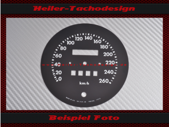 Speedometer Disc for Jaguar XJS V12 5,3 HE 1990 160 Mph to 260 Kmh