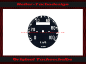 Tachoscheibe für VDO Allgemein 0-100 Kmh Ø72 mm