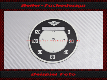 Tachoscheibe für Zündapp DB 205 (Elastic 200) 0-120 Kmh Ø76 mm