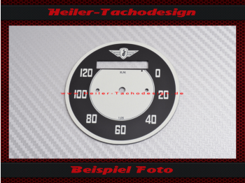 Tachoscheibe für Zündapp DB 205 (Elastic 200) 0-120 Kmh Ø76 mm