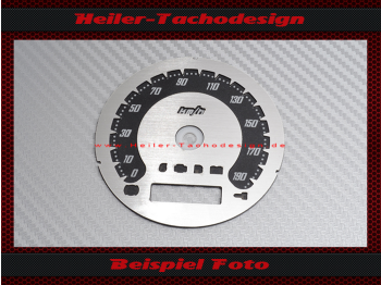 Speedometer Disc for Harley Davidson CVO Silver Face Ø80 Mph to Kmh