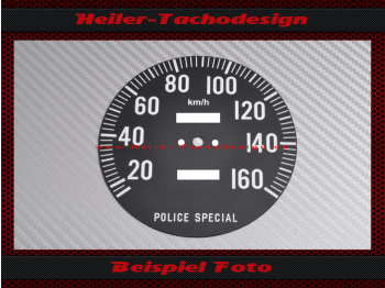 Tachoscheibe für Harley Davidson Police Special 100 Mph zu 160 Kmh