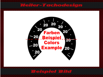 Schwarz mit Weissen lichtdurchlässigen Zahlen + Skala - siehe Beispielbild