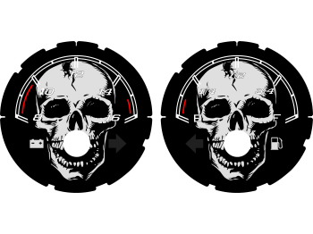 Totenkopf - 3 nur wenn Farbe der Scheibe Schwarz ist.