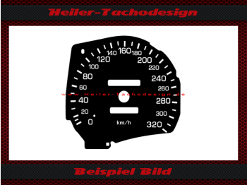 320 Kmh siehe Bild (Tachojustierung nötig)
